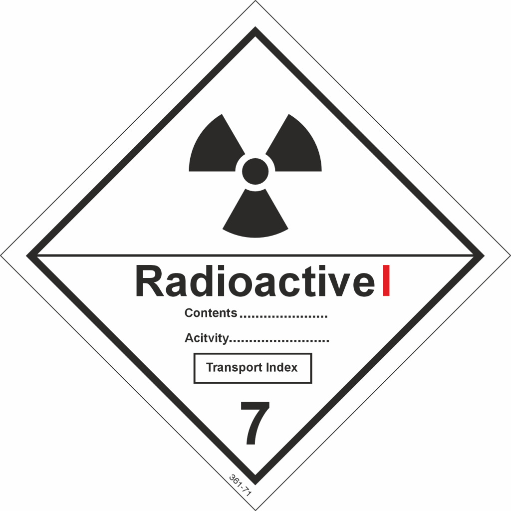 Class 7 Radioactive Material Category 1 - White