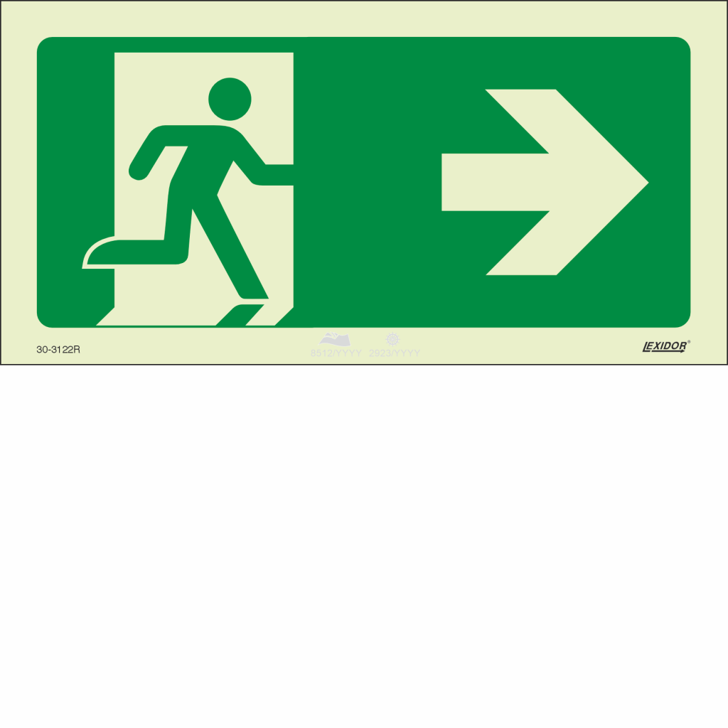 Emergency Exit incl. Dir. Arrow Right