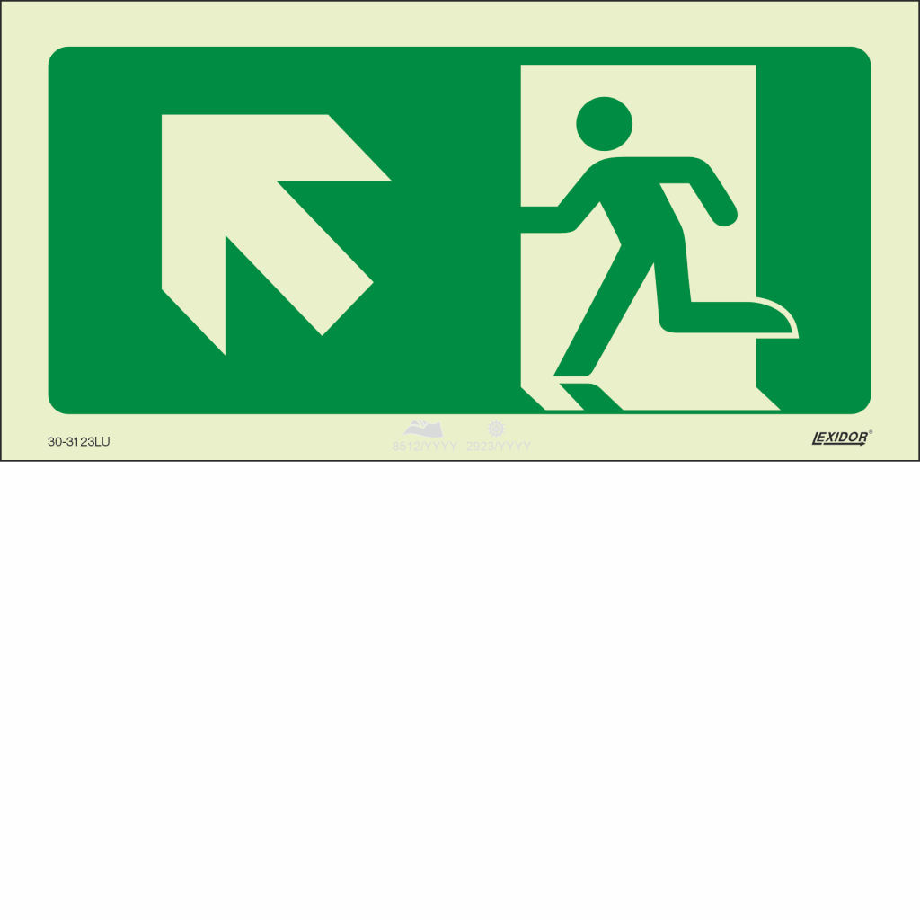 Emergency Exit incl. Dir. Arrow Up Left