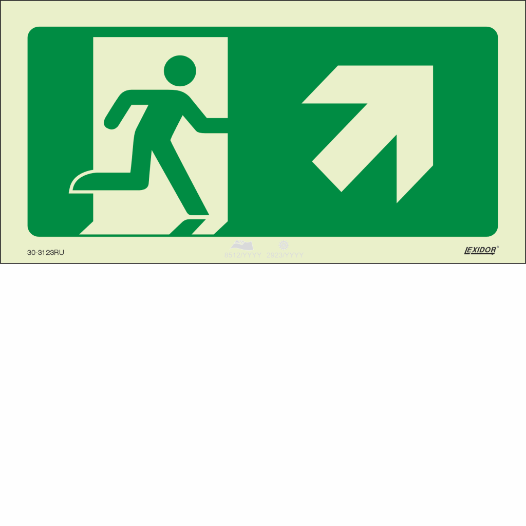 Emergency Exit incl. Dir. Arrow Up Right