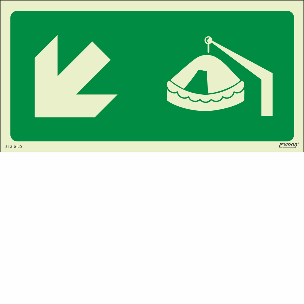 Davit-Launched Liferaft Left Down